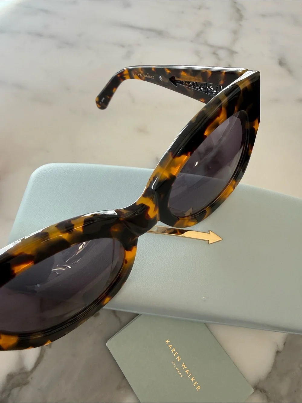 Karen Walker Tortoiseshell Cat-Eye Sunglasses - Northern Lights style name